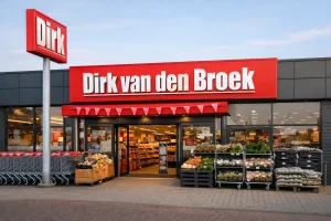 Voorkant van Dirk van den Broek supermarkt in Goes